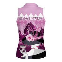 Kentucky Horse Racing Women Sleeveless Polo Shirt Derby Mint Julep Girl - Pink Pastel LT14