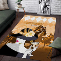 Kentucky Horse Racing Area Rug Derby Mint Julep Girl - Gold Pastel LT14