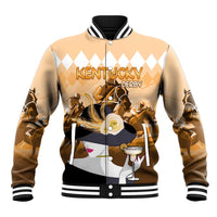 Kentucky Horse Racing Baseball Jacket Derby Mint Julep Girl - Gold Pastel LT14