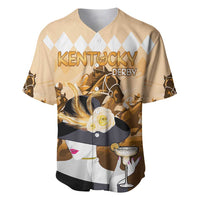 Kentucky Horse Racing Baseball Jersey Derby Mint Julep Girl - Gold Pastel LT14