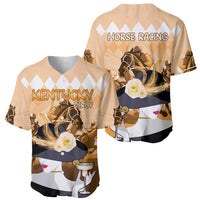 Kentucky Horse Racing Baseball Jersey Derby Mint Julep Girl - Gold Pastel LT14