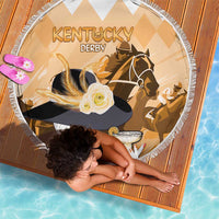 Kentucky Horse Racing Beach Blanket Derby Mint Julep Girl - Gold Pastel LT14