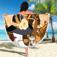 Kentucky Horse Racing Beach Blanket Derby Mint Julep Girl - Gold Pastel LT14