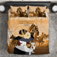 Kentucky Horse Racing Bedding Set Derby Mint Julep Girl - Gold Pastel LT14