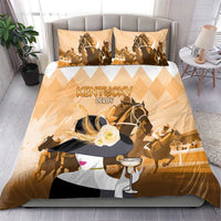 Kentucky Horse Racing Bedding Set Derby Mint Julep Girl - Gold Pastel LT14