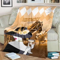 Kentucky Horse Racing Blanket Derby Mint Julep Girl - Gold Pastel LT14