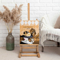 Kentucky Horse Racing Canvas Wall Art Derby Mint Julep Girl - Gold Pastel LT14