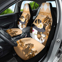 Kentucky Horse Racing Car Seat Cover Derby Mint Julep Girl - Gold Pastel LT14