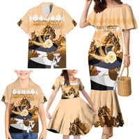Kentucky Horse Racing Family Matching Mermaid Dress and Hawaiian Shirt Derby Mint Julep Girl - Gold Pastel LT14