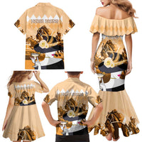 Kentucky Horse Racing Family Matching Mermaid Dress and Hawaiian Shirt Derby Mint Julep Girl - Gold Pastel LT14