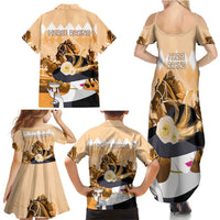 Kentucky Horse Racing Family Matching Summer Maxi Dress and Hawaiian Shirt Derby Mint Julep Girl - Gold Pastel LT14