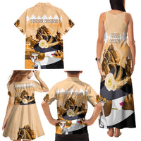 Kentucky Horse Racing Family Matching Tank Maxi Dress and Hawaiian Shirt Derby Mint Julep Girl - Gold Pastel LT14