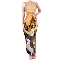 Kentucky Horse Racing Family Matching Tank Maxi Dress and Hawaiian Shirt Derby Mint Julep Girl - Gold Pastel LT14