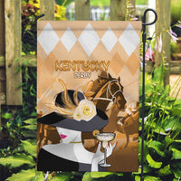 Kentucky Horse Racing Garden Flag Derby Mint Julep Girl - Gold Pastel LT14