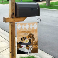 Kentucky Horse Racing Garden Flag Derby Mint Julep Girl - Gold Pastel LT14