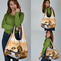 Kentucky Horse Racing Grocery Bag Derby Mint Julep Girl - Gold Pastel LT14