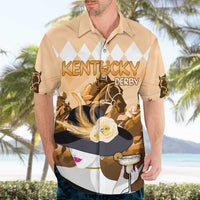 Kentucky Horse Racing Hawaiian Shirt Derby Mint Julep Girl - Gold Pastel LT14