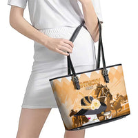 Kentucky Horse Racing Leather Tote Bag Derby Mint Julep Girl - Gold Pastel LT14