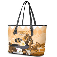 Kentucky Horse Racing Leather Tote Bag Derby Mint Julep Girl - Gold Pastel LT14