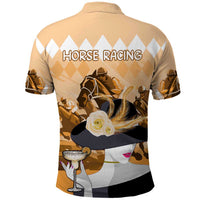 Kentucky Horse Racing Polo Shirt Derby Mint Julep Girl - Gold Pastel LT14