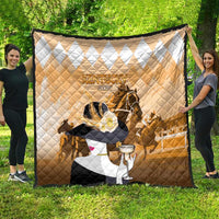 Kentucky Horse Racing Quilt Derby Mint Julep Girl - Gold Pastel LT14