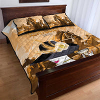 Kentucky Horse Racing Quilt Bed Set Derby Mint Julep Girl - Gold Pastel LT14