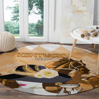 Kentucky Horse Racing Round Carpet Derby Mint Julep Girl - Gold Pastel LT14