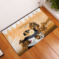 Kentucky Horse Racing Rubber Doormat Derby Mint Julep Girl - Gold Pastel LT14