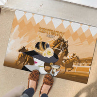 Kentucky Horse Racing Rubber Doormat Derby Mint Julep Girl - Gold Pastel LT14