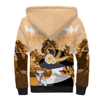 Kentucky Horse Racing Sherpa Hoodie Derby Mint Julep Girl - Gold Pastel LT14