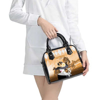 Kentucky Horse Racing Shoulder Handbag Derby Mint Julep Girl - Gold Pastel LT14