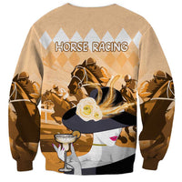 Kentucky Horse Racing Sweatshirt Derby Mint Julep Girl - Gold Pastel LT14