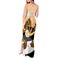 Kentucky Horse Racing Tank Maxi Dress Derby Mint Julep Girl - Gold Pastel LT14