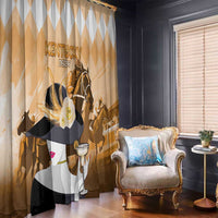 Kentucky Horse Racing Window Curtain Derby Mint Julep Girl - Gold Pastel LT14