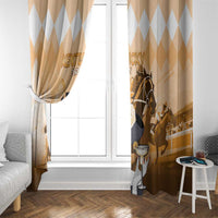 Kentucky Horse Racing Window Curtain Derby Mint Julep Girl - Gold Pastel LT14