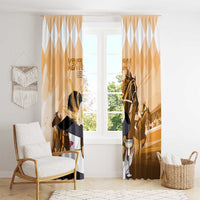 Kentucky Horse Racing Window Curtain Derby Mint Julep Girl - Gold Pastel LT14