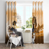 Kentucky Horse Racing Window Curtain Derby Mint Julep Girl - Gold Pastel LT14