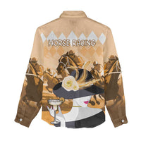 Kentucky Horse Racing Women Casual Shirt Derby Mint Julep Girl - Gold Pastel LT14