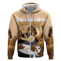 Kentucky Horse Racing Zip Hoodie Derby Mint Julep Girl - Gold Pastel LT14