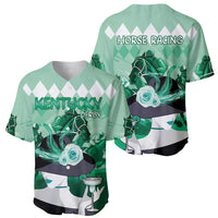 Kentucky Horse Racing Baseball Jersey Derby Mint Julep Girl - Green Pastel LT14