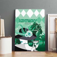 Kentucky Horse Racing Canvas Wall Art Derby Mint Julep Girl - Green Pastel LT14