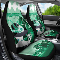 Kentucky Horse Racing Car Seat Cover Derby Mint Julep Girl - Green Pastel LT14