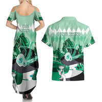 Kentucky Horse Racing Couples Matching Summer Maxi Dress and Hawaiian Shirt Derby Mint Julep Girl - Green Pastel LT14