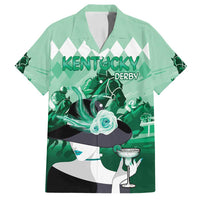 Kentucky Horse Racing Family Matching Off Shoulder Maxi Dress and Hawaiian Shirt Derby Mint Julep Girl - Green Pastel LT14