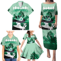 Kentucky Horse Racing Family Matching Puletasi and Hawaiian Shirt Derby Mint Julep Girl - Green Pastel LT14