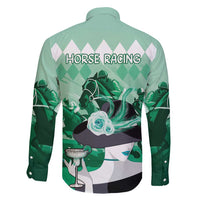 Kentucky Horse Racing Family Matching Short Sleeve Bodycon Dress and Hawaiian Shirt Derby Mint Julep Girl - Green Pastel LT14