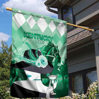 Kentucky Horse Racing Garden Flag Derby Mint Julep Girl - Green Pastel LT14