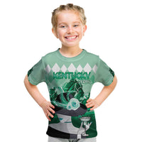 Kentucky Horse Racing Kid T Shirt Derby Mint Julep Girl - Green Pastel LT14