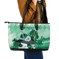Kentucky Horse Racing Leather Tote Bag Derby Mint Julep Girl - Green Pastel LT14