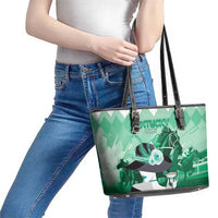 Kentucky Horse Racing Leather Tote Bag Derby Mint Julep Girl - Green Pastel LT14